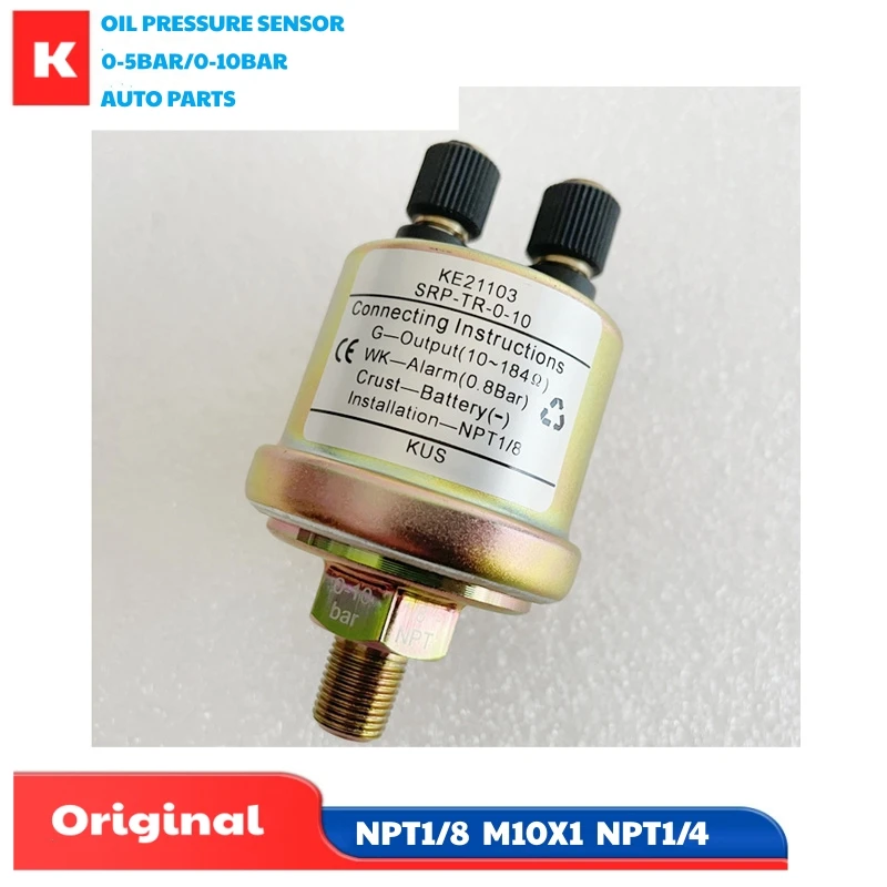 Image of KUS Mechanische Öldrucksensoren NPT1/8 M10X1 NPT1/4 Gewinde Senders 0,8 Bar 1,4 Bar Alarmanzeige 6-24 V mit 10-184 Ohm Signal