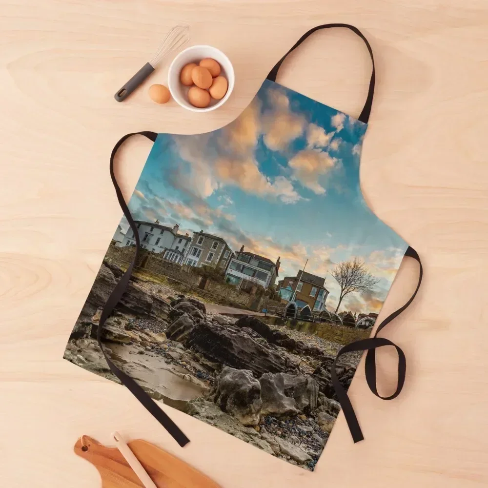 

Sunset At Seaview Isle Of Wight Apron For Kitchen Women japanese woman men's barbecue For Man Haircut Apron