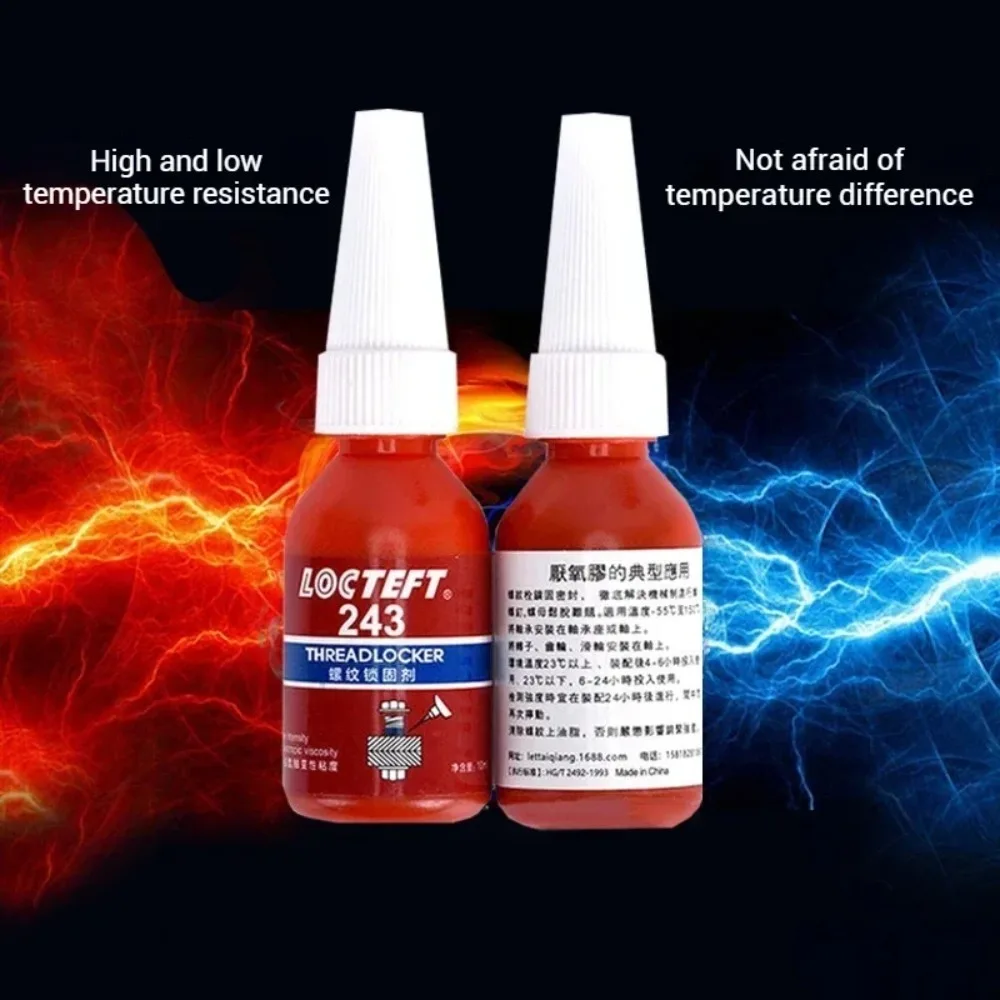 10ml Blue Threadlocker Medium Strength Threadlocker 243 Sealing Thread Locking for Locking and Sealing of M6-M20 Thread Tool 1pc