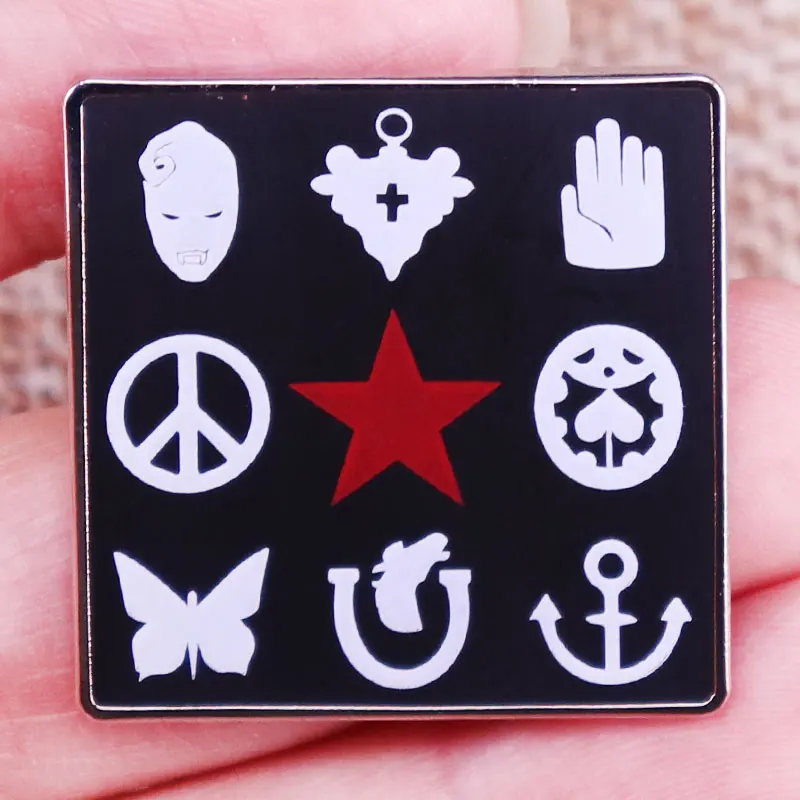 JoJos Bizarre Adventure Enamel Pin Anime Brooch Jolyne Cujoh Sword Butterfly Powers Jotaro Kujo Minimalist LadyBug Badge Jewelry