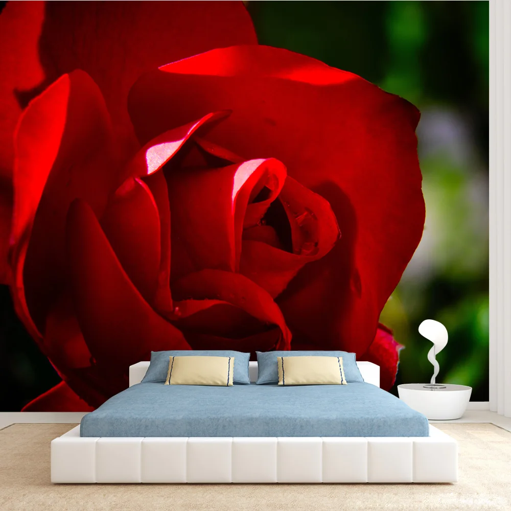 

Removable Peel and Stick Optional Wallpapers for Living Room Decoration Girls Red Rose Flower Wall Papers Home Decor Mural Rolls