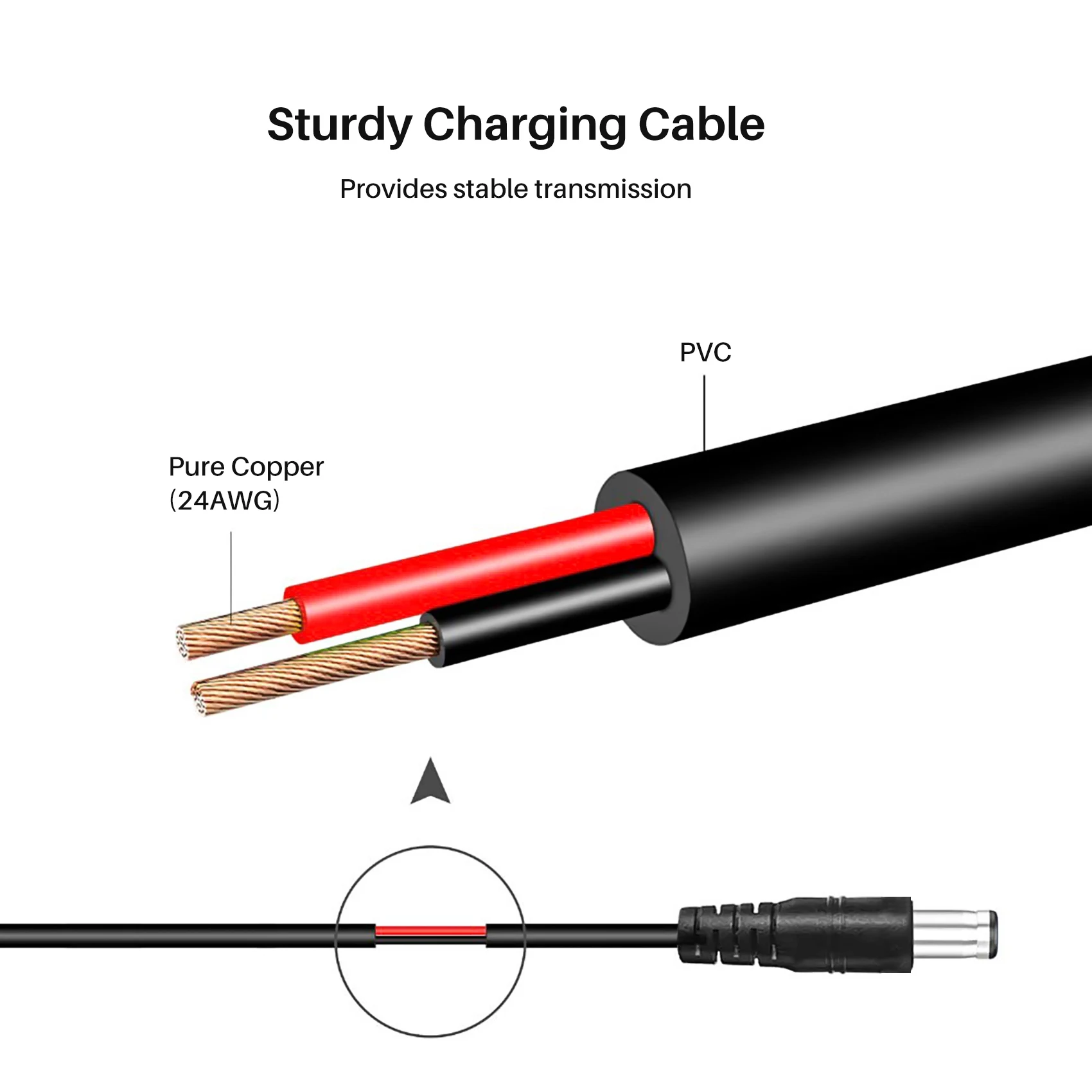 Diskon Besar Catu Daya Kabel Pengisi Daya Timbal Kabel USB Hitam 3.5Mm X 1.3Mm