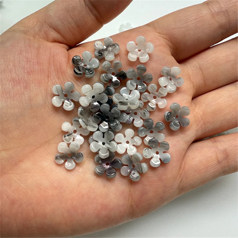 10Pcs New Creative 11MM Acetic Acid Flower Beads Spacer Acrylic Resin Torus Bead Connectors Diy Hair Jewelry Making Accessories