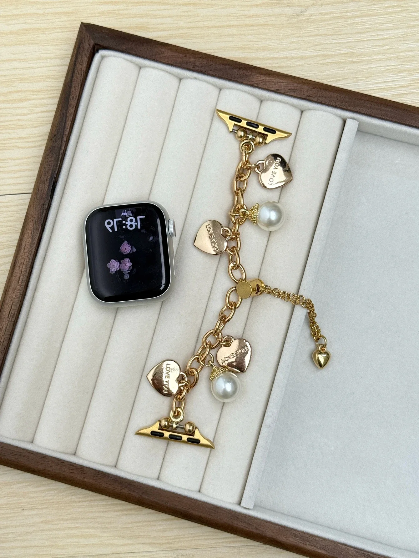 جديد القلب اللؤلؤ سوار ربط حزام ل سوار ساعة يد آبل للنساء 38 مللي متر 40 مللي متر 41 مللي متر 42 مللي متر 44 مللي متر 45 مللي متر 46 مللي متر 49 مللي متر