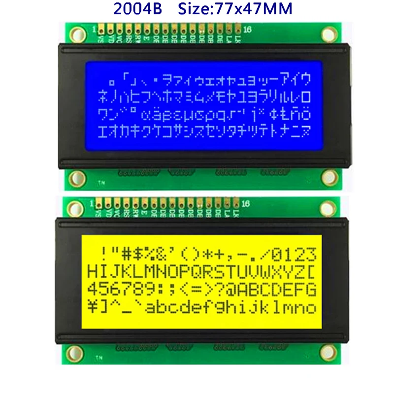 204 20X4 2004 Small LCD Display Module LCM Blue Or Yellow Green Mini 5V White LED Backlight 20*4 PC2004C High Quality