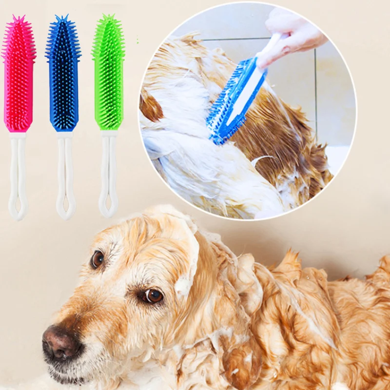 Cepillo de baño para mascotas de silicona suave para masaje_voghion.com