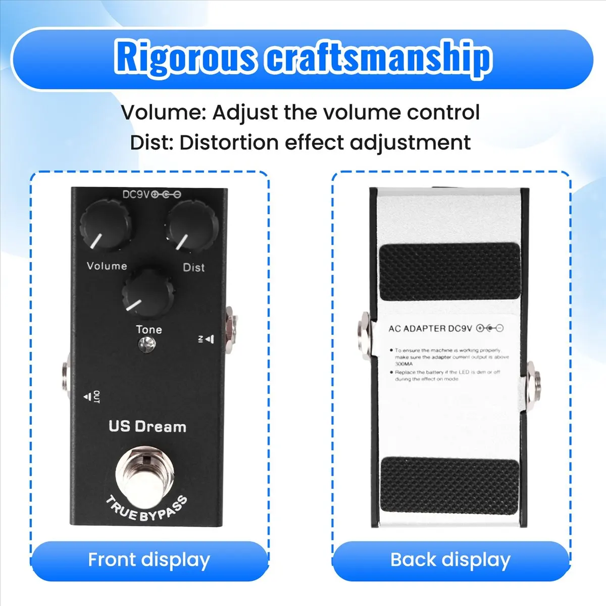 

Электрогитарные педали эффектов ABJA US Dream: дилэй, хорус, метал, вибрафон, дисторшн. Аксессуары для электрогитары.