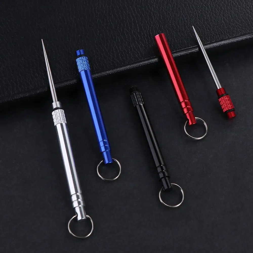 Tooth Cleaning Accessory Travel Camping Tool with Holder Portable Fruit Fork Metal Toothpick Toothpick EDC Tool