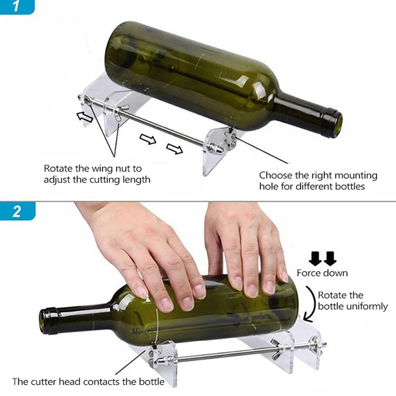 Promoção! Cortador de garrafa de vidro ferramenta de corte versão atualização quadrado e redondo para máquina de corte de vidro vinho cerveja cortador de vidro