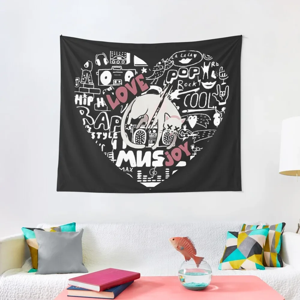 Love joy band doodle Tapestry Wall Tapestries Bedrooms Decor Room Decore Aesthetic Tapestry