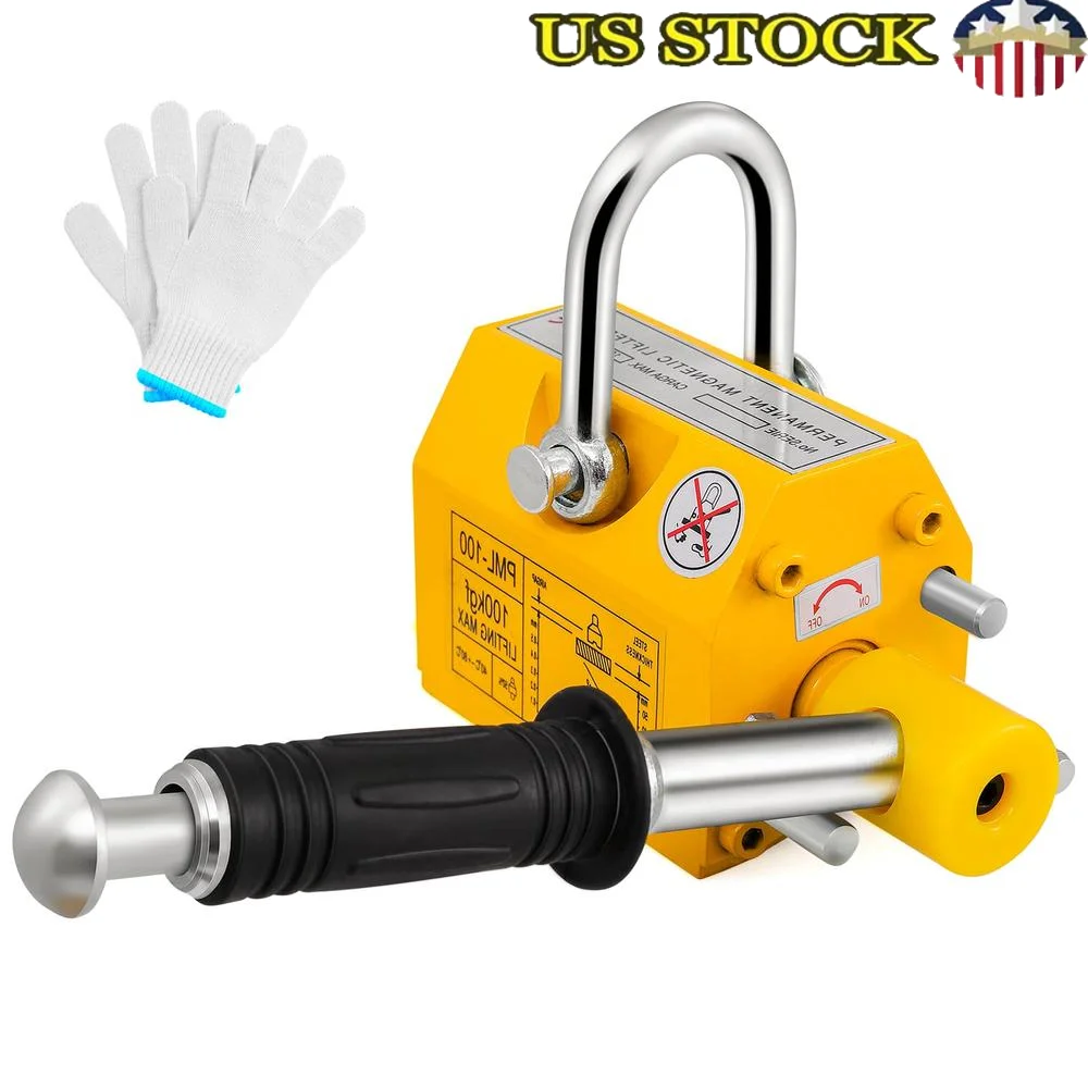 Heavy Duty 220 Lbs Magnetic Lifter Steel Plate Lift Magnet Shop Crane Hoist Board No Deformation Easy Operation Versatile Steel