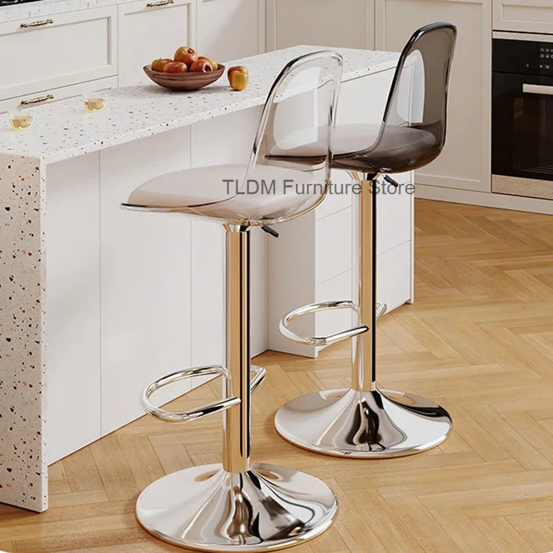 Sillas Minimalist Modern Relaxing Bar Stools Plastic Aesthetic Swivel Counter Chairs Accent Designer Height Bar Salon Furniture