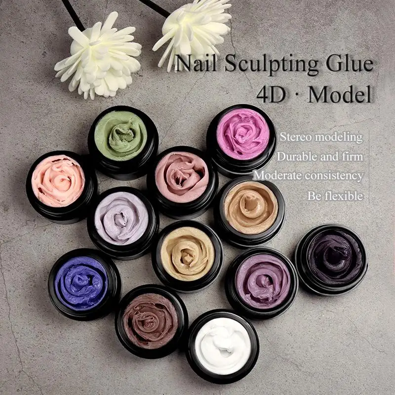 *1Pc Nail Carving Glue Three-dimensional Shaping Relief Glue Phototherapy Nail Polish Glue Uv Modeling Clay Nail Art Tools