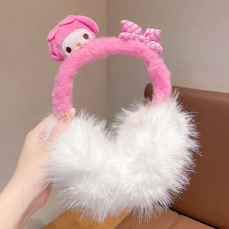 1 Uds. Para orejeras Kuromi, diseño creativo, cubiertas cálidas para las orejas para niñas, para actividades al aire libre en invierno, regalo de Navidad