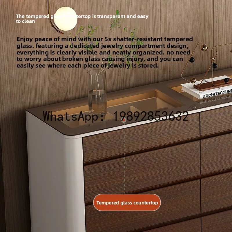 YFY Italian Style Makeup Table Bedroom Modern  Chest of Drawers Integrated Dressing Table Small  Desk Storage Bedside Cabinet