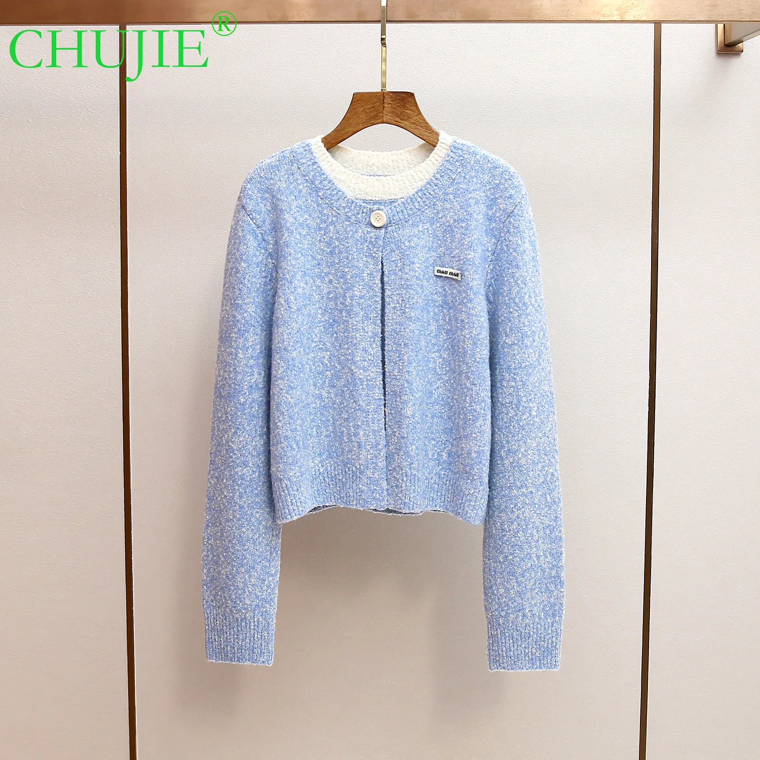 

CHUJIE New High - End For Autumn, Winter And Spring Clothing. Versatile Fake Two - Piece Cardigan Sweaters And Knitted Sweaters