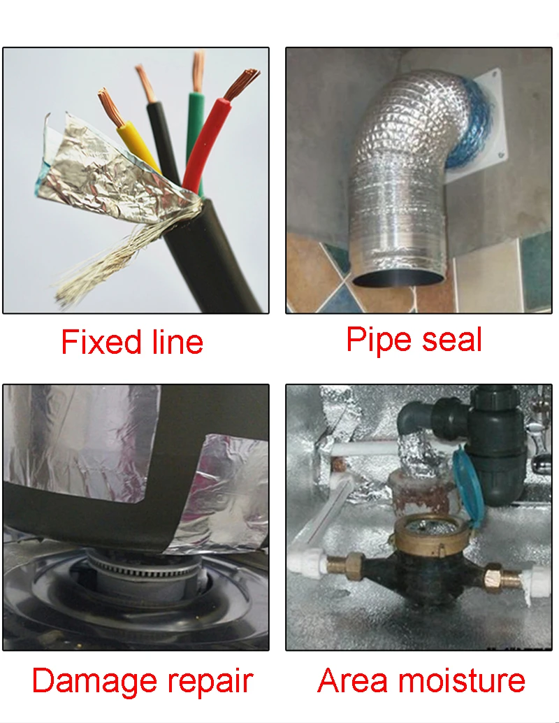 300mm Wide Thermal Resist Duct Repairs High Temperature Resistant Foil Adhesive Tape Useful Aluminium Foil Adhesive Sealing Tape