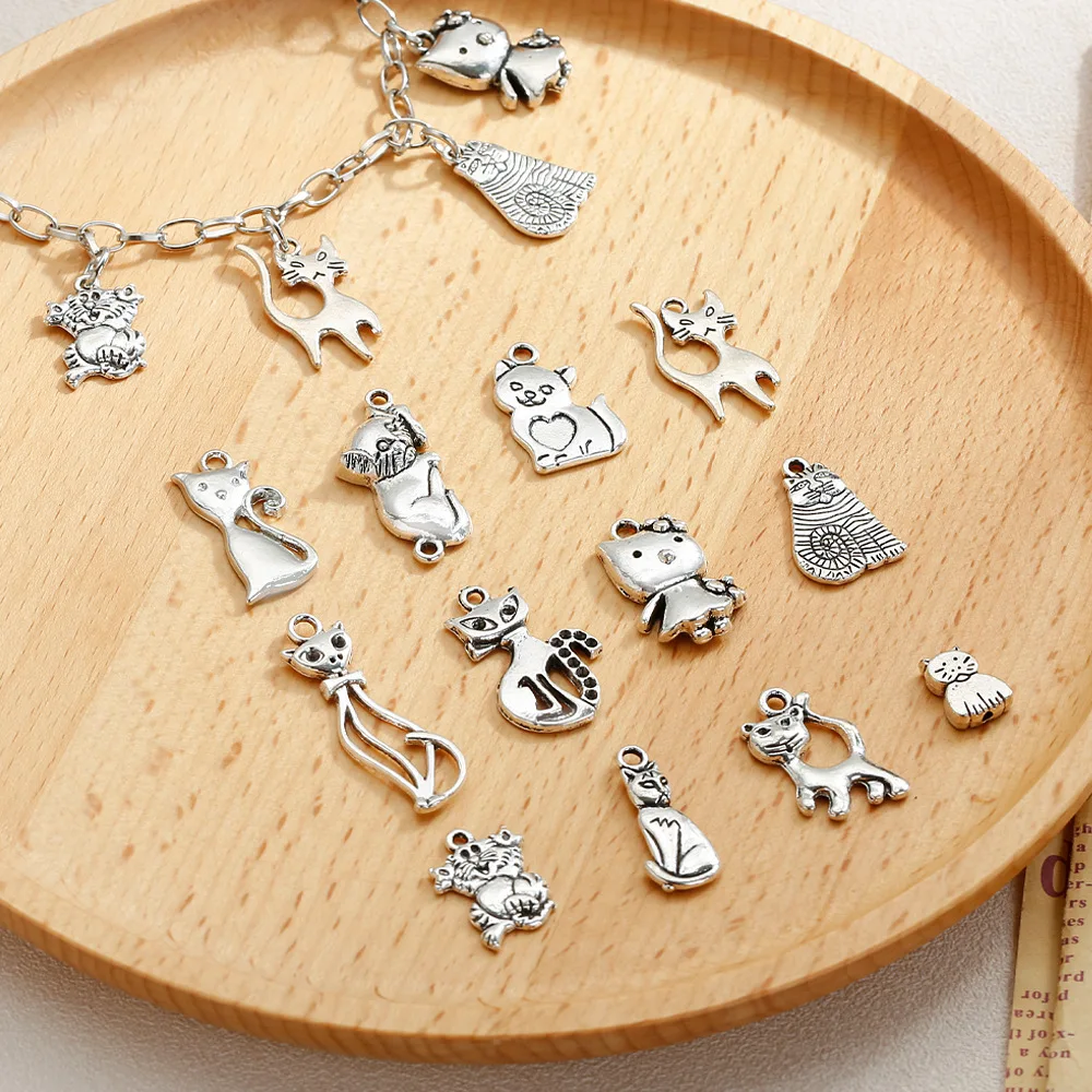 إكسسوارات مجوهرات مصنوعة يدويًا مشهورة، ومعلقات قطط إبداعية دبابيس شعر