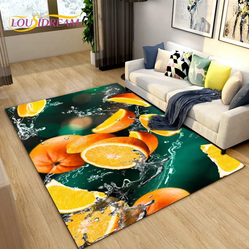 

Fruits Vegetables Kitchen Mat Area Rug Large,Carpet Rug for Living Room Bedroom Sofa Doormat Decoration,kids Non-slip Floor Mat