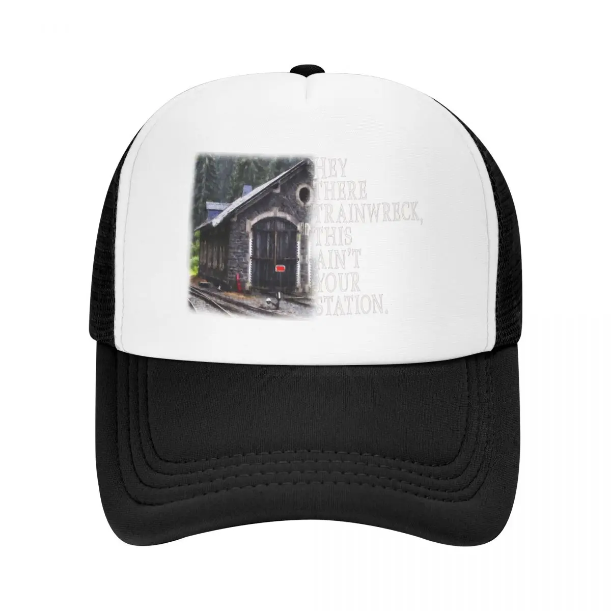 

Funny Hey There Trainwreck, This Ain't Your Station Design Baseball Cap tactical cap Ball Cap Hat men For Girls Men's