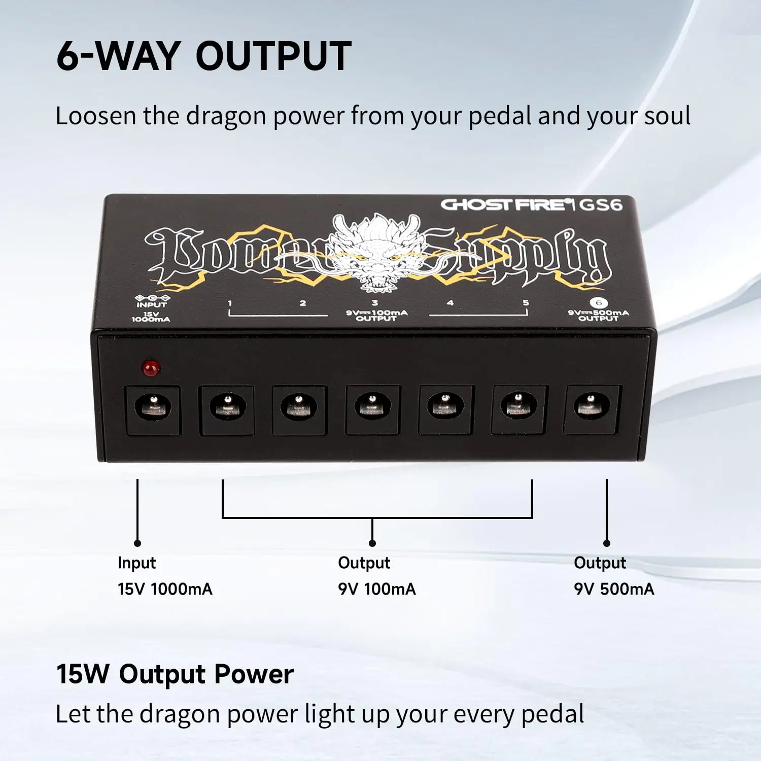 GHOSTFIRE GS6 Guitar Pedal Power Supply for Effect Pedals