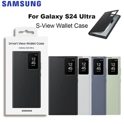 Original Samsung Galaxy S24 Ultra S-View Wallet Case High Quality Cover for S24Ultra Protector Shell & Box EF-ZS928