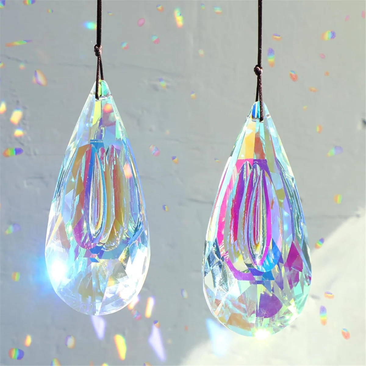 Catcher, 2-Pack Large Prismatic Light Catcher Window Hanging Decorative Rainbow Maker