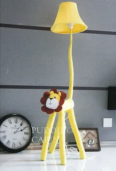 Funny Gift !!Floor Stand Lamps Bedroom Decoration lighting cloth Cartoon Animal Lion Kids Floor Lamps for living room image 5