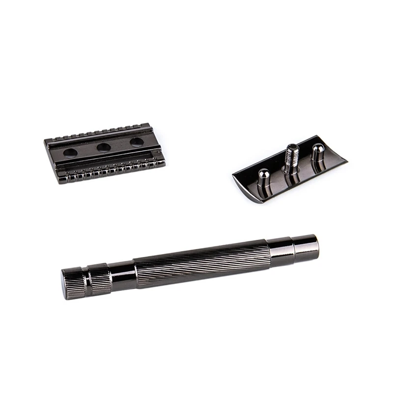 AC88 Safety Double for Edge for Razor for Men, Barber Straight for Razor Holder, Shaving Machine, Stainless Steel, Black