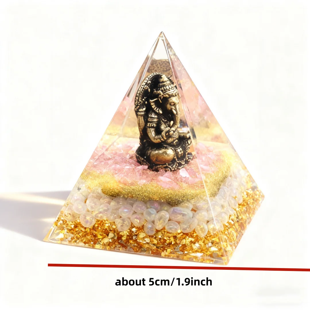 1 قطعة تمثال غانيشا ، تمثال غانيش غاناباتي في هرم أورجون كريستال ، أيدول غانيشا ، زخارف يدوية لسطح المكتب المنزلي #2
