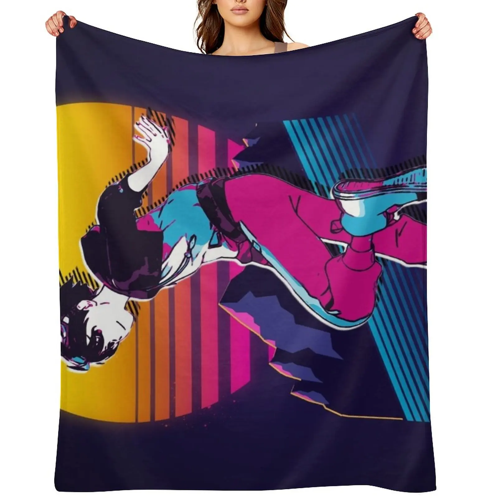 Digimon Survive - Takuma *80s retro* Throw Blanket Shaggy manga Bed Hair Blankets