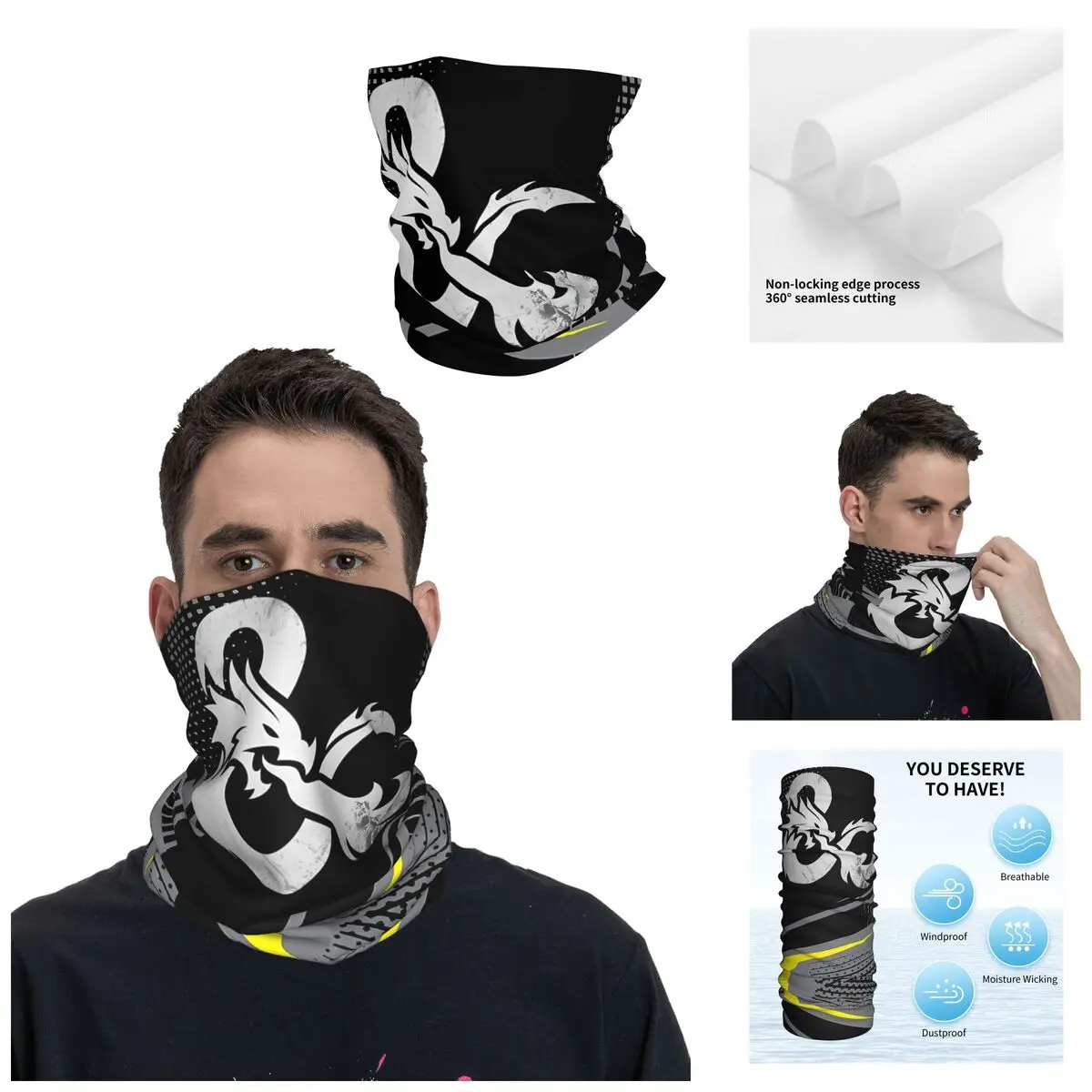 Adorable Bandana Neck Cover Printed Motorcycle Motocross Dungeons & Dragons Face Scarf Hiking Unisex Adult Breathable