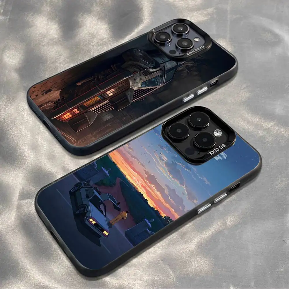 

B-Backs T-TO The Future Phone Case For iPhone 16,15,14,13,12,11,Mini,Pro,MAX,plus,Black Matte Shockproof Cover