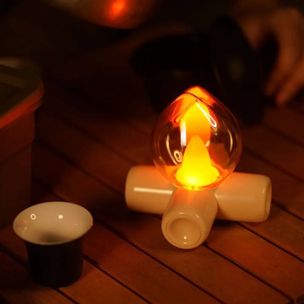 

Durable Atmosphere Flame Night Lamp Rechargeable Portable Table Lamp Eye Protection Retro Sleep Light Gift