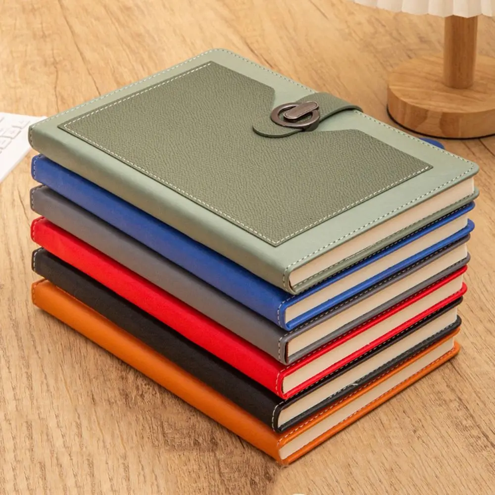 

200 Pages A5 Notebook Magnetic Suction Buckle Horizontal Line Business Office Notebook Wear-resistant PU Leather Cover