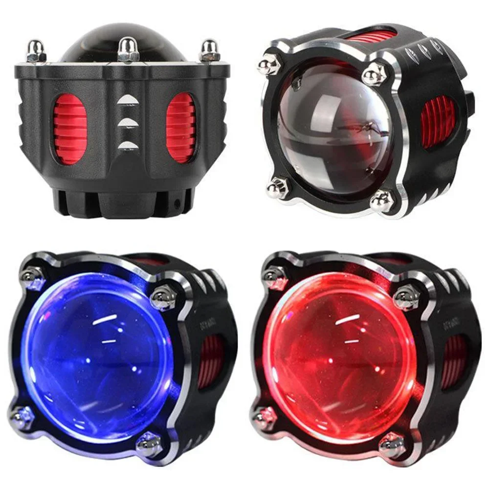 Car LED Laser Spotlight Lens Headlight, K4 High Beam Gun Car Spotlight with Devil's Eye Blue Red for BMW Benz Audi