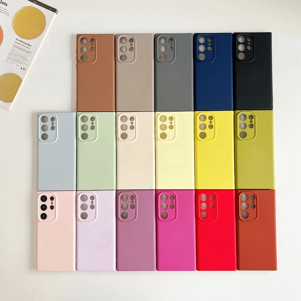 Coque de téléphone en silicone souple à chargement magnétique sans fil, coque pour Samsung Galaxy S23 Ultra S23 + S23