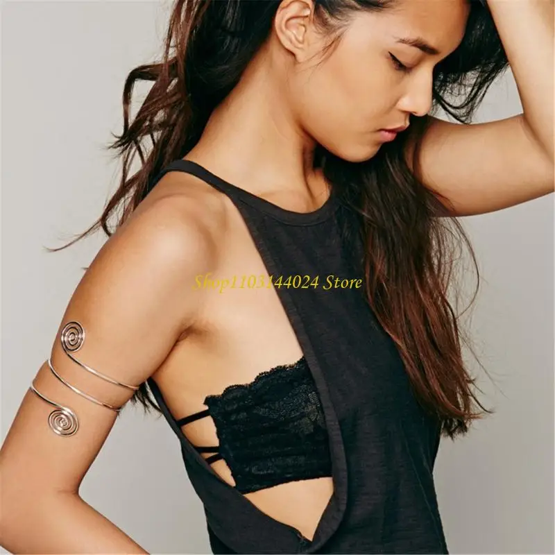 N5KE Upper Arm Chain Cuffs for Women Teens Armlet Bangle Bracelets for Girls Women Flexible Beach Jewelry Sparkly Bangle