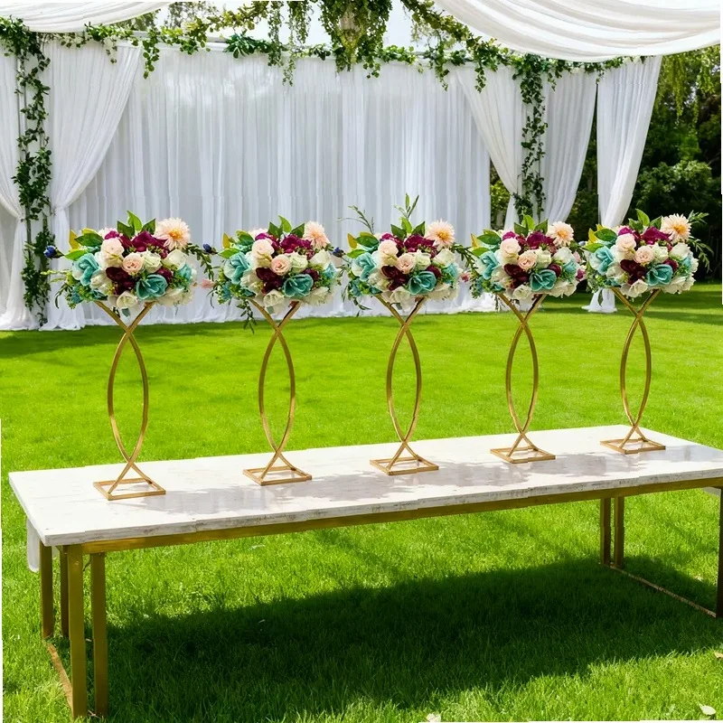 10 PCS Metal Flower Vase Floor Vases  Road Lead Wedding Centerpiece For Holiday Home Event Decor