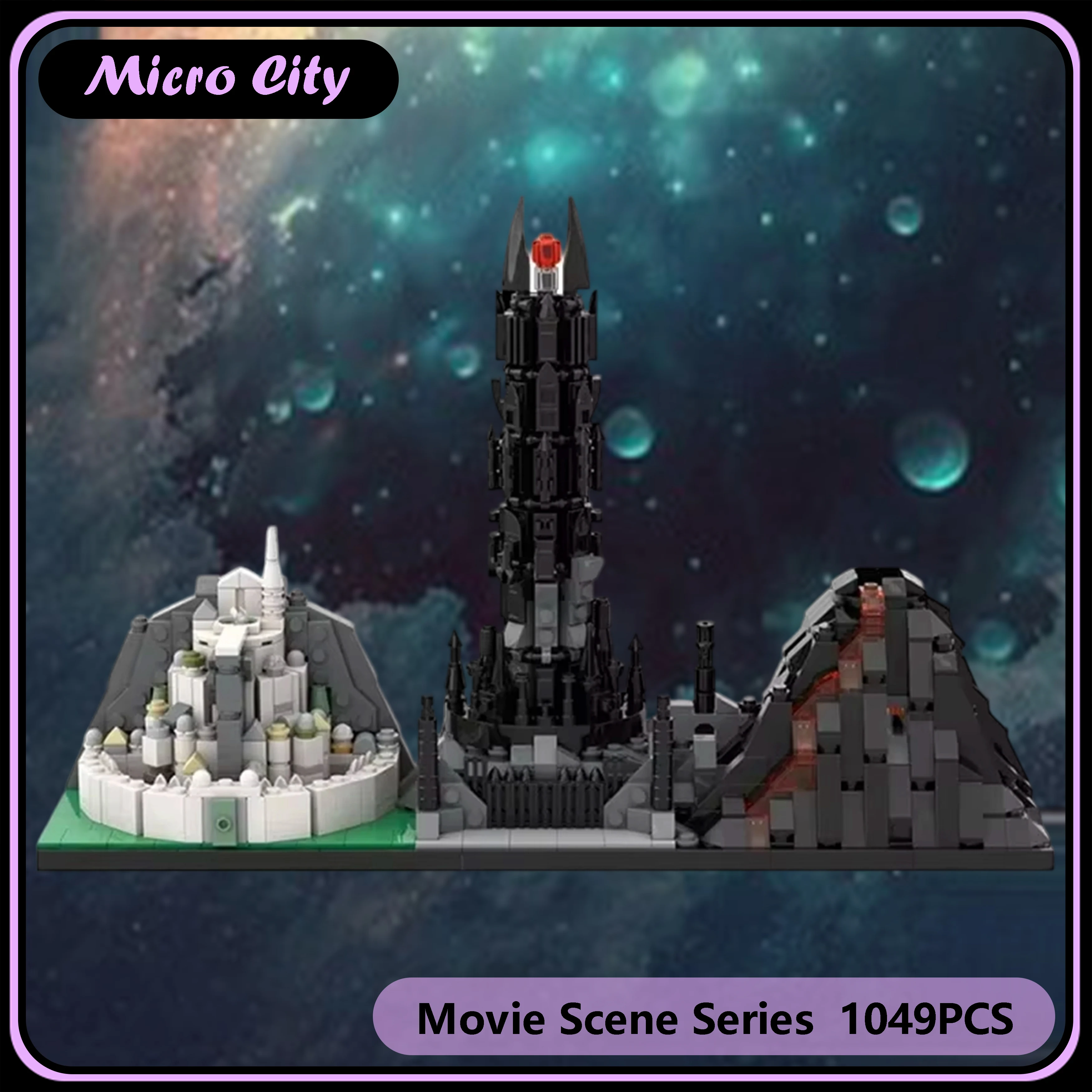 

MOC City Movie Scene Series Fantasy King’s Return Skyline Inspired Architecture Building Blocks Model Display Collectible Gift