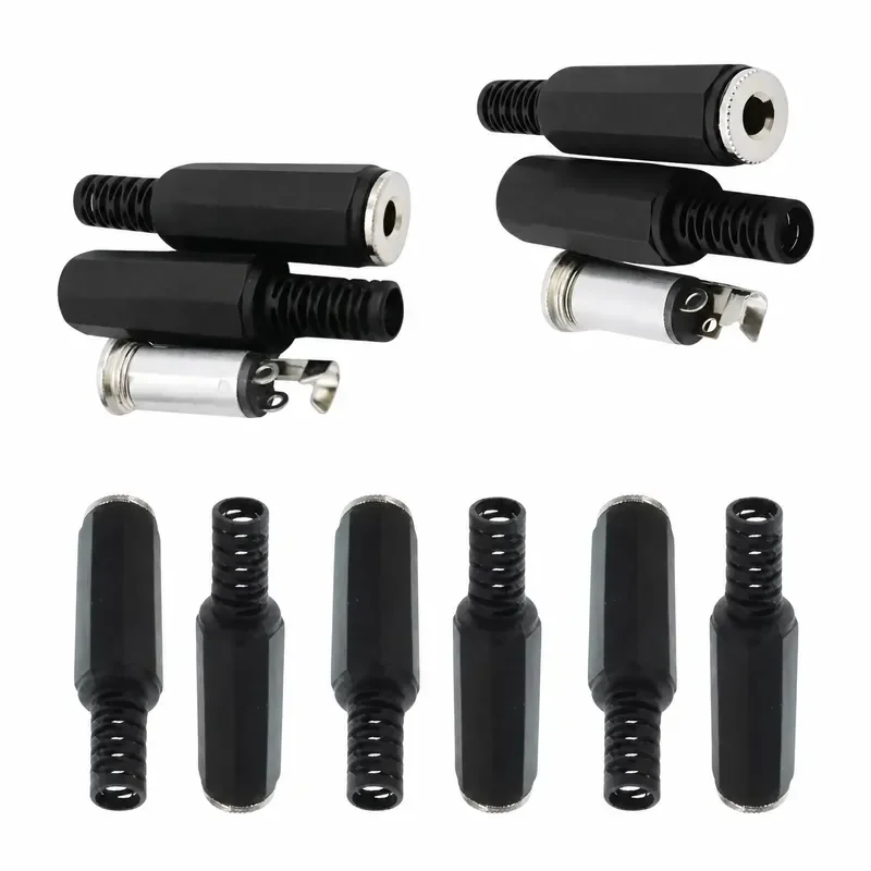 5/20pcs 3.5mm Audio Connector Female Stereo Mono Welding Jack Socket Electric Adapter Black
