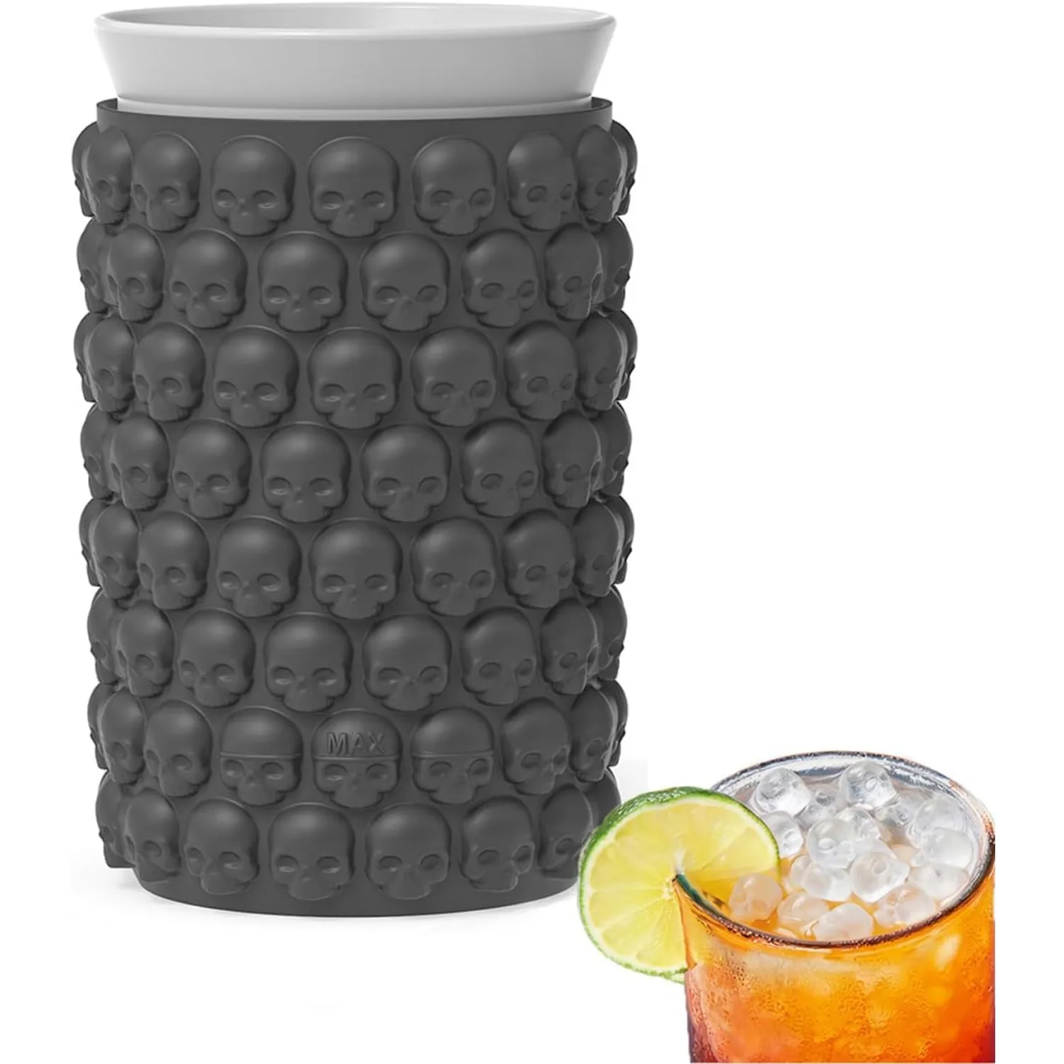 Skeleton Ice Cube Mini Ice Column Mold, Silicone Small Ice Grid Cup, Soft Silicone Can Pinch Small Skull Heads，Halloween Gift