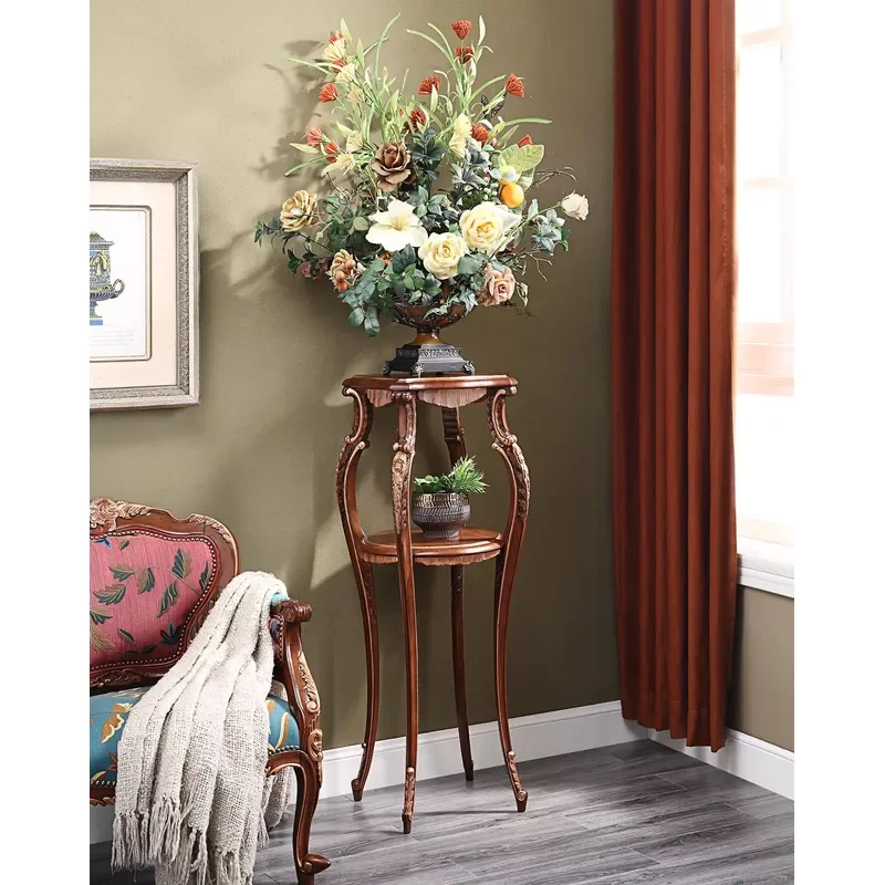 Classical style wooden flower stand living room furniture home improvement plant stand display stand