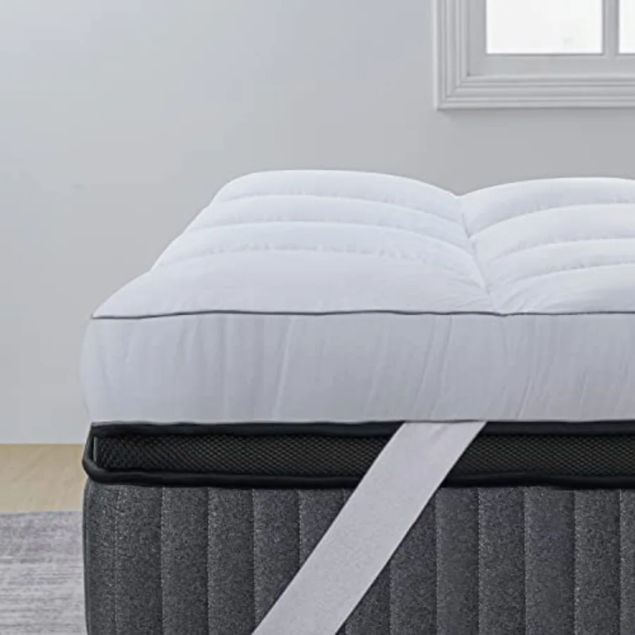 Mattress Topper Extra Soft Pillow Top Mattress Topper for Firm Bed Thick Baffle Box Cooling Cloud-Like Down Alternative Filled