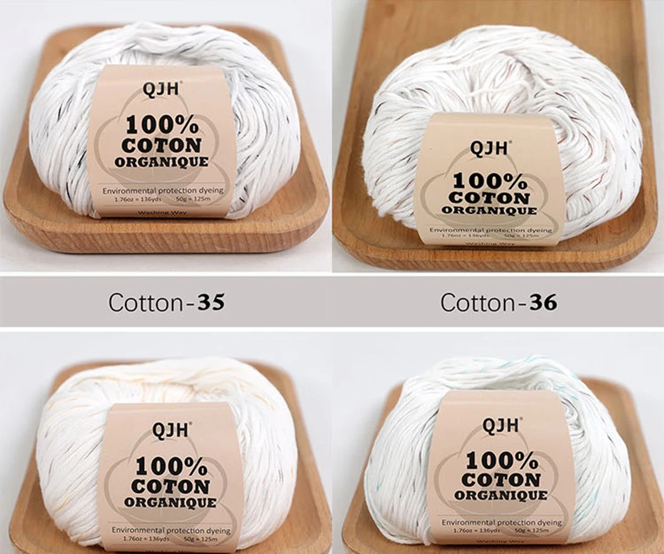3 Stück 100% Bio-Baumwollgarn, maschinenwaschbar, für Erwachsene und Babys, für Pullover/Handschuhe/Schals/Mützen usw. 50 Gramm (1,76 Unzen) 125 Meter (136 Yards) – Detail 23