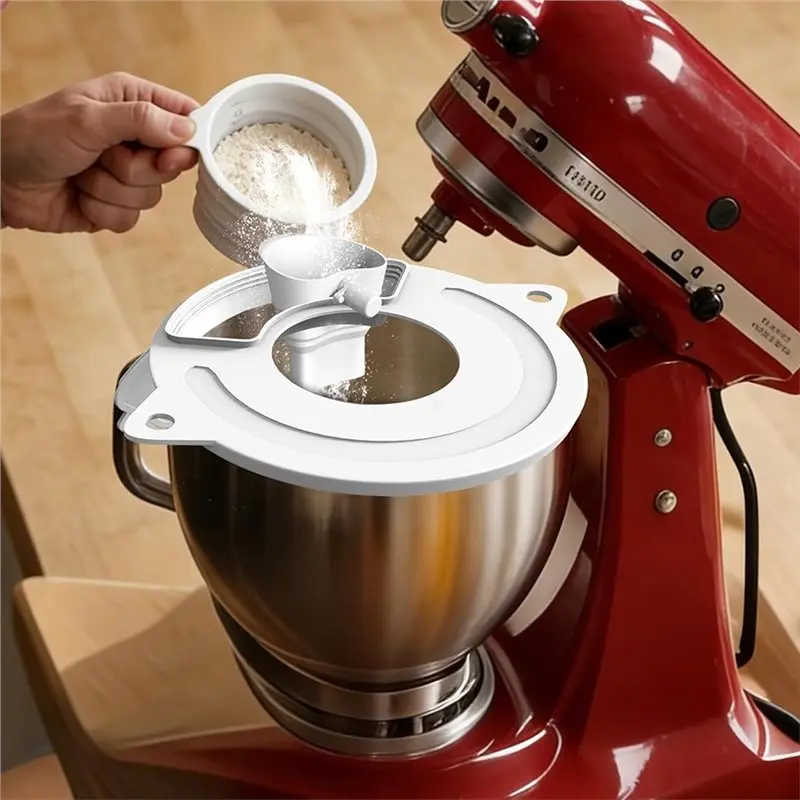 AB43-For Kitchenaid 4.5-5Qt Mixer Accessories With Foldable Measuring Cup 3 In 1 Stand Mixer Splash Guard Flour Funnel
