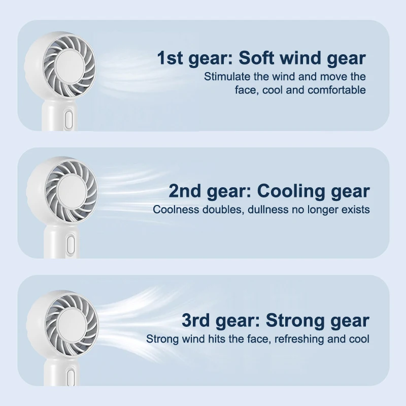 Портативный ручной мини-вентилятор, небольшой карманный вентилятор, 3 скорости с подставкой для телефона, милые USB-перезаряжаемые вентиляторы для взрослых и детей на открытом воздухе