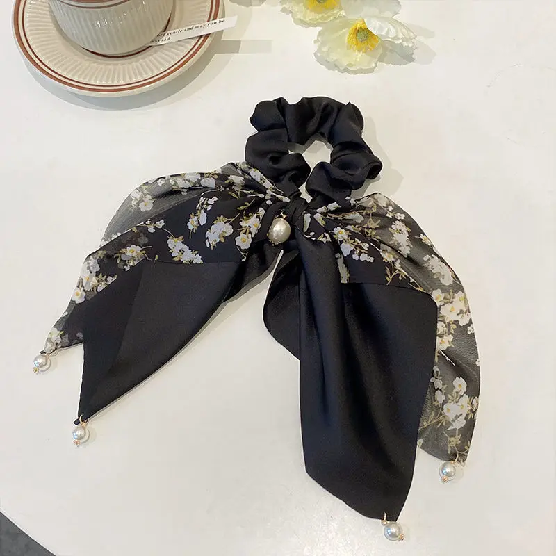 Little Fresh Series Hair Rope Butterfly Tie Headband Elegant Butterfly Ribbon Hair Loop Satin Bow Scrunchies Hair Rope Headband