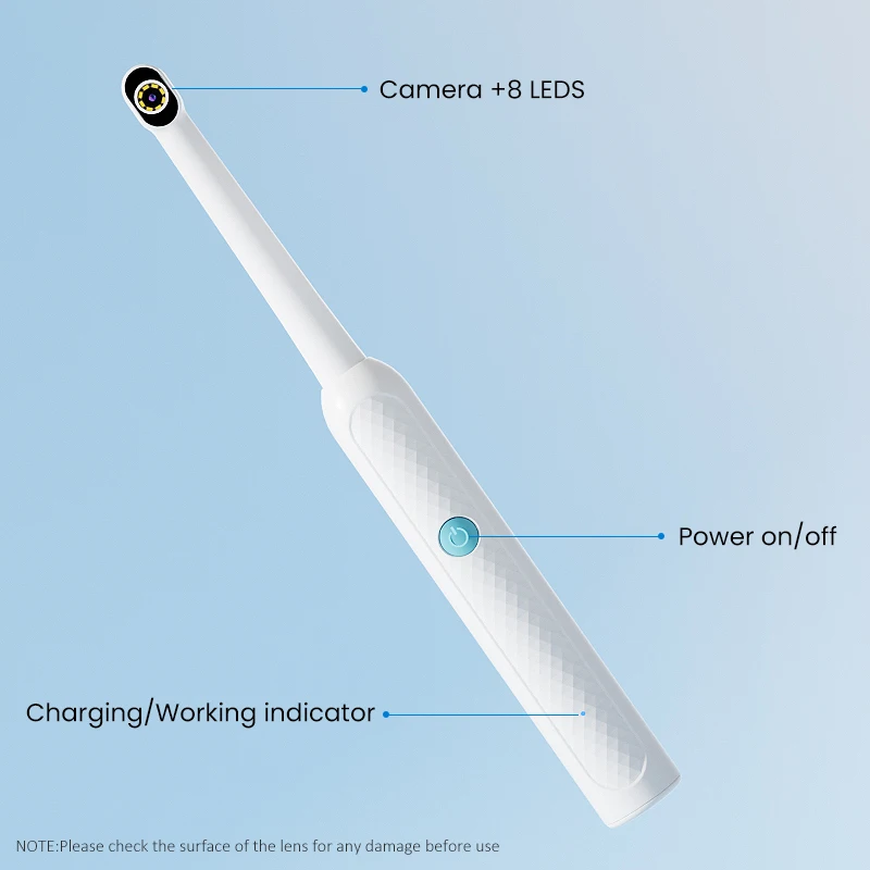 Periscopio visivo HD wireless per endoscopio orale WiFi con 8 LED LghitHandheld per iPhone, Android