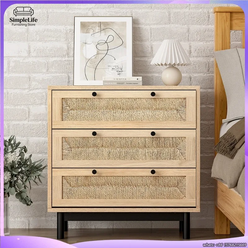 2-3段織り模様アクセントキャビネット、リビングルーム-寝室収納棚、モダンクラシックスタイルテレビ台-サイドボード-コンソールテーブル